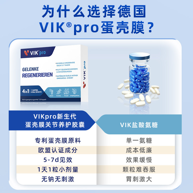 vikpro进口蛋壳膜升级软骨素胶囊 阿里健康大药房海外店氨基葡萄糖