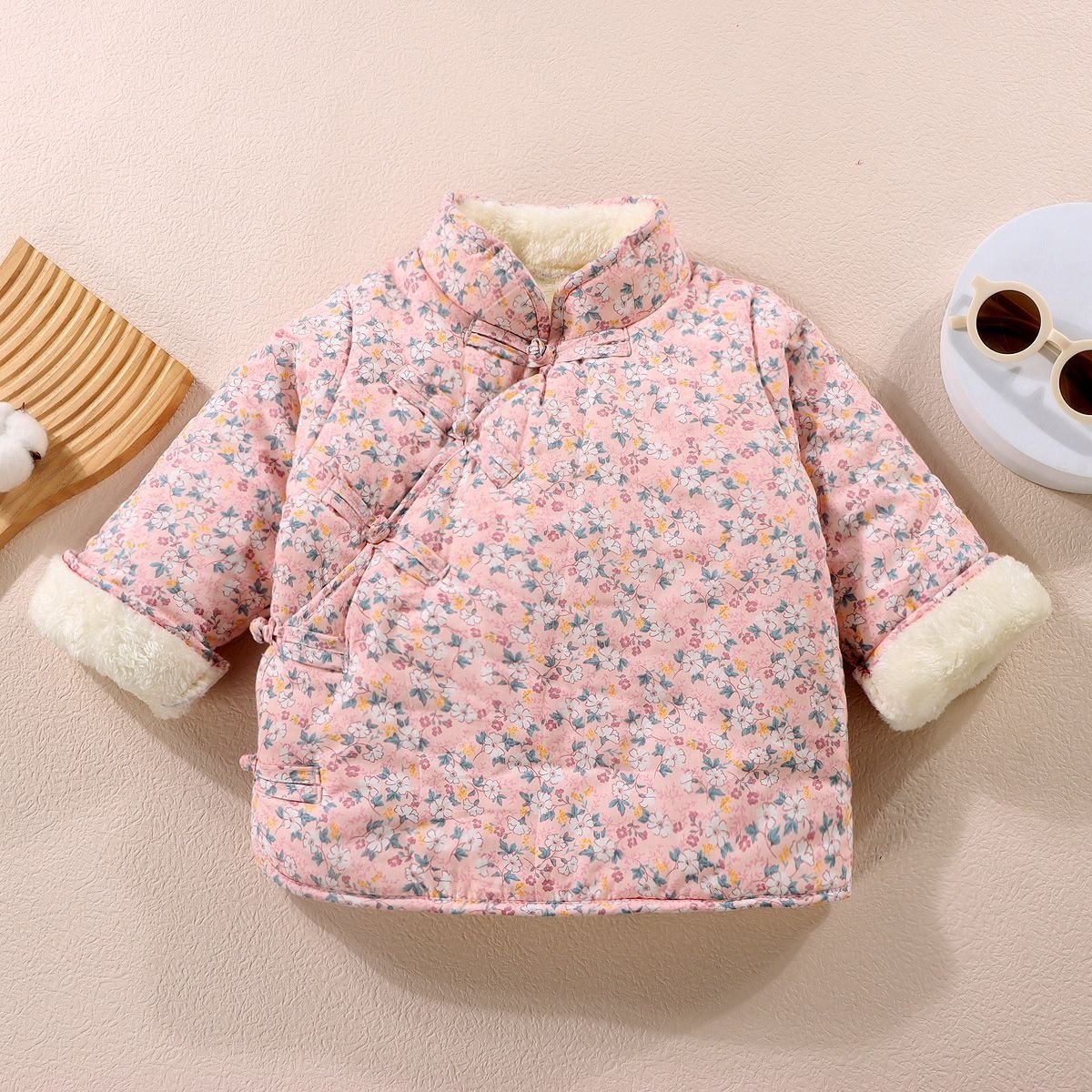 儿童中国风偏襟棉袄宝宝复古加绒加厚棉衣女童民族风喜庆拜年服,淘宝优惠券,粉丝福利购,淘宝优惠卷