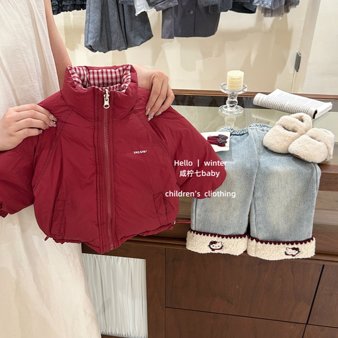 【咸柠七】双面穿！冬装女童韩系外套2025秋冬季新款儿童两穿棉服,淘宝优惠券,粉丝福利购,淘宝优惠卷