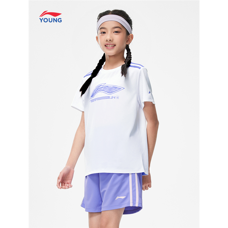 Li Ning, спортивный костюм, детская летняя одежда, летние шорты, брюки, для подростков, с коротким рукавом