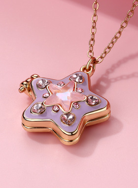 一对创意五角星可打开相盒个性女孩儿童闺蜜项链开合磁吸吊坠饰品