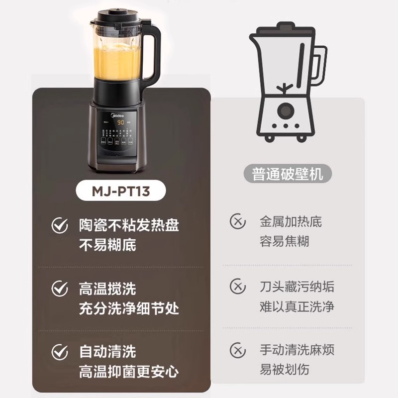 美的破壁机家用大容量多功能豆浆机专用料理辅食机榨汁机官方旗舰