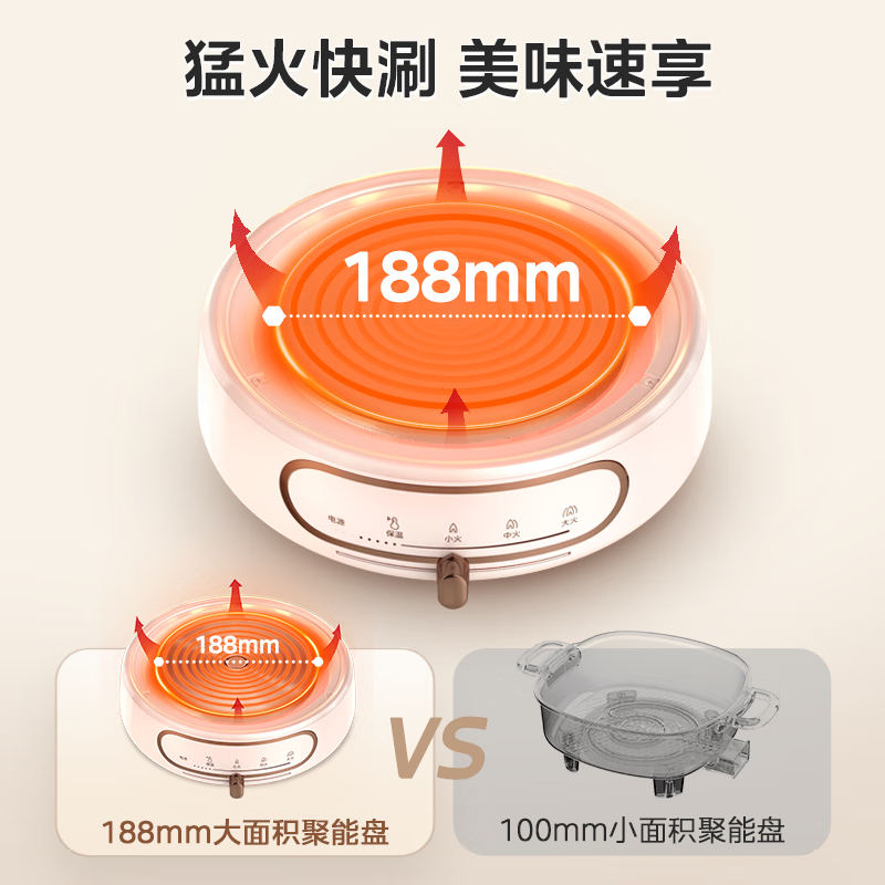 美的电火锅家用锅分体式电煮锅多功能蒸煮煎烤涮一体锅炒菜料理锅