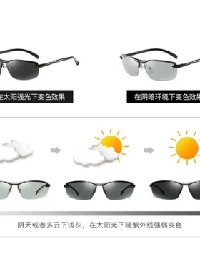 墨镜眼镜男日夜两用太阳镜开车司机驾驶镜偏光289潮变色夜视