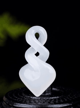 新疆金丝玉菠菜绿吊坠 深绿挂坠幸运符号8字锁骨链吊坠 包邮