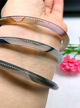 帝王紫手镯天然玛瑙细条玉美人