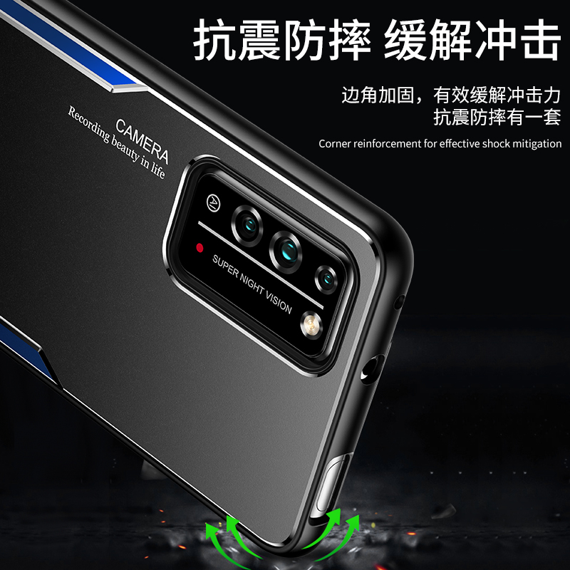 适用华为荣耀x10手机壳ins全包镜头honorx10高档金属硬壳teltn00保护套送支架x1o男款简约个性h0n0rx10防摔x-图2