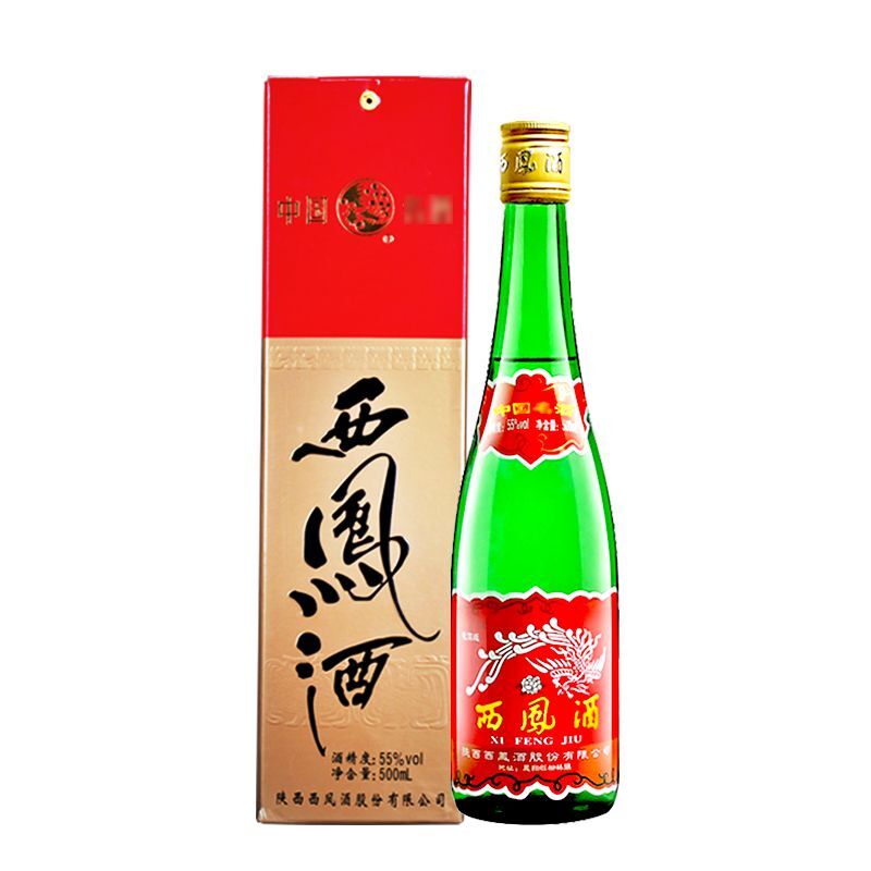 陕西西凤酒55度45度绿瓶西凤高脖凤香型500ml*6瓶盒装纯粮食白酒