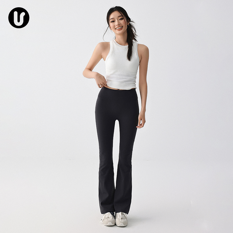 Umeko运动长裤女提臀瑜伽服普拉提健身运动微喇叭裤新款上衣套装 - 图1