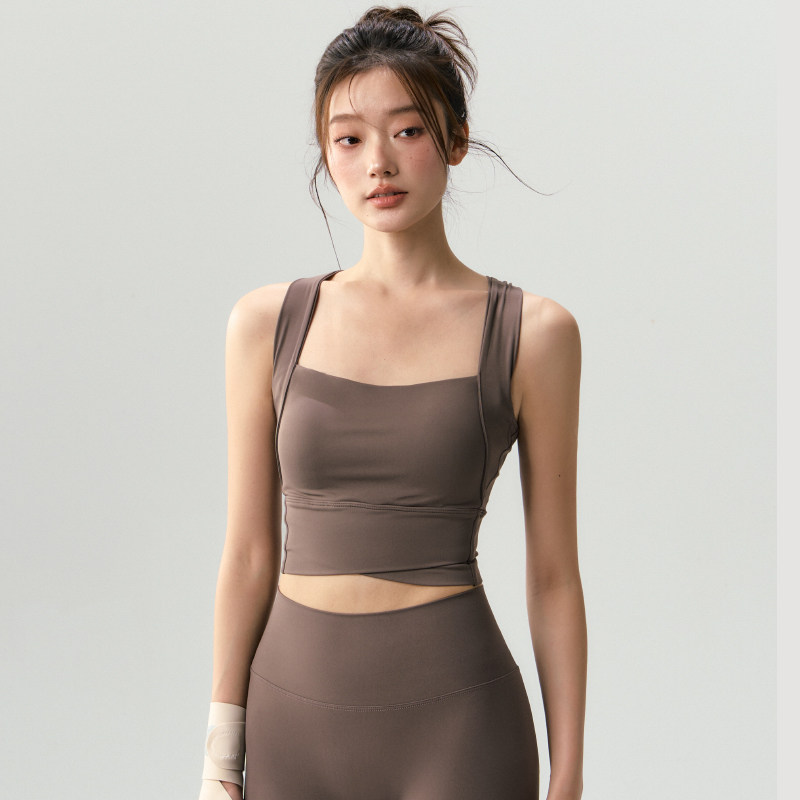 运动背心女防震美背瑜伽服文胸跑步内衣带胸垫网球健身服上衣套装,淘宝优惠券,粉丝福利购,淘宝优惠卷