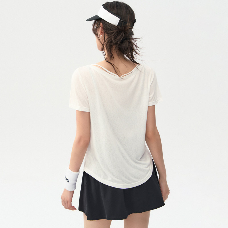 瑜伽服短袖女新款速干运动t恤普拉提训练健身网球羽毛球上衣套装,淘宝优惠券,粉丝福利购,淘宝优惠卷