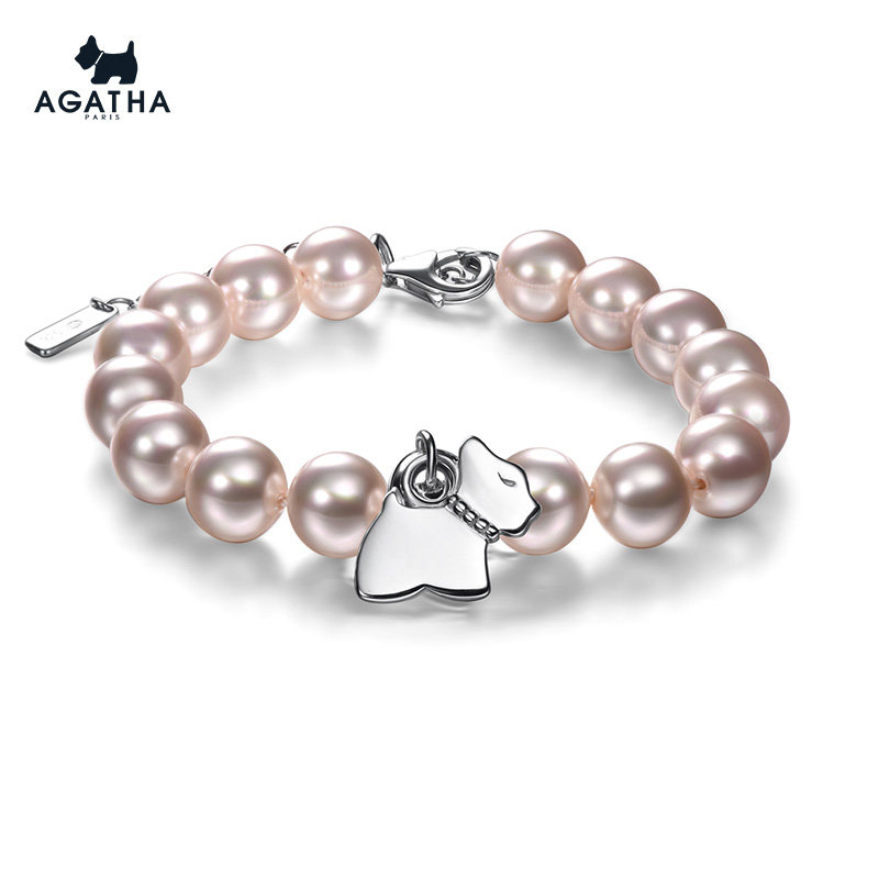 agatha瑷嘉莎珍珠女夏ins小众手链 agatha海外手链