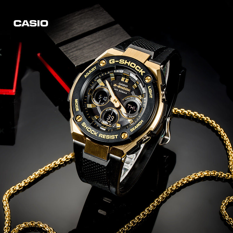 卡西欧旗舰店gst-s310太阳能手表 casio手表海外日韩腕表