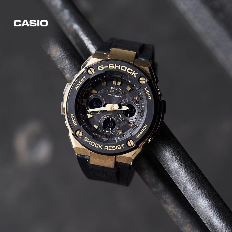 卡西欧旗舰店gst-s310太阳能手表 casio手表海外日韩腕表
