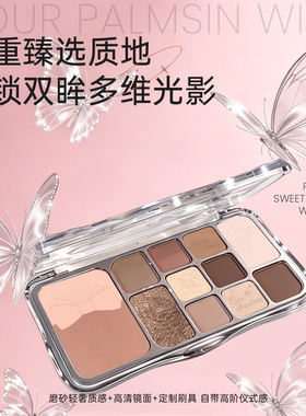 幻蝶12色哑光闪片防水眼影盘