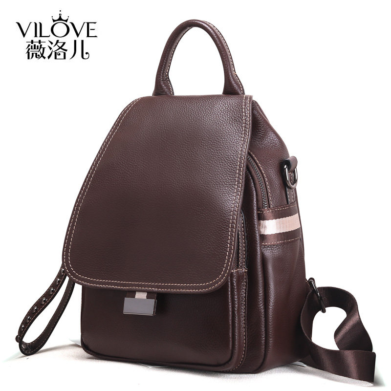 薇洛儿女2020新款韩版真皮潮双肩包 薇洛儿双肩背包