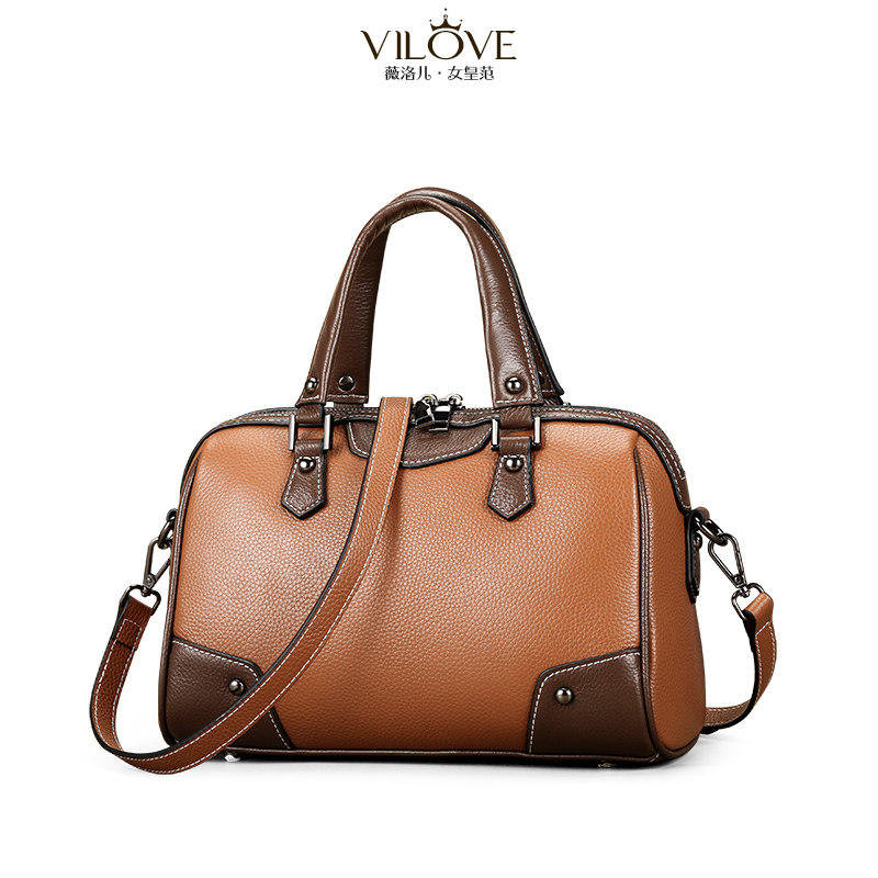 真皮2021秋冬新款大容量波士顿包 薇洛儿女士包袋