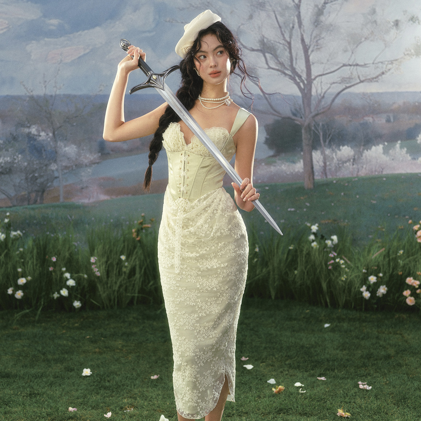 LaceMade 翡翠战士 法式重工缎面公主裙绿色生日礼服裙蕾丝连衣裙,淘宝优惠券,粉丝福利购,淘宝优惠卷