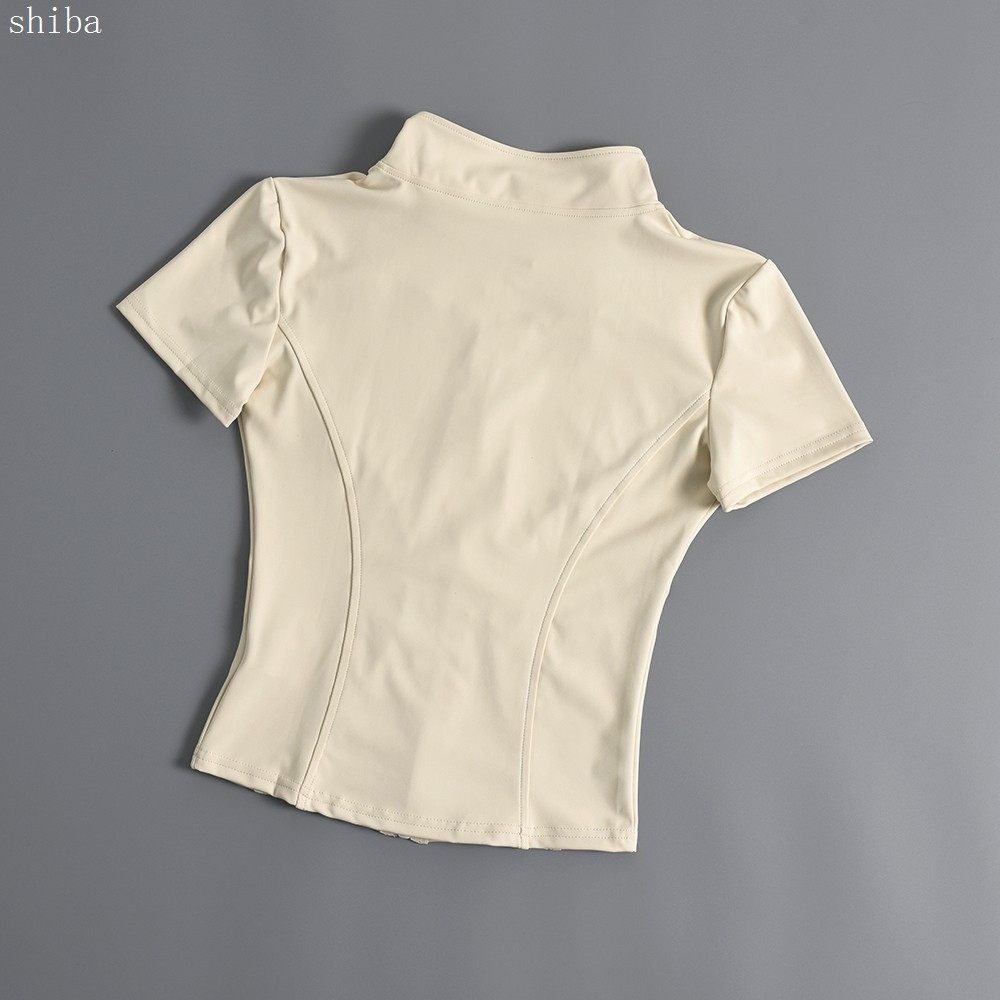 瑜伽服女紧身t恤运动短袖跑步训练普拉提立领拉链健身服外套秋季,淘宝优惠券,粉丝福利购,淘宝优惠卷