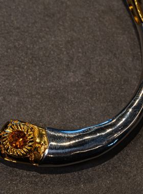 鎏金银饰太阳手镯小众设计可定制