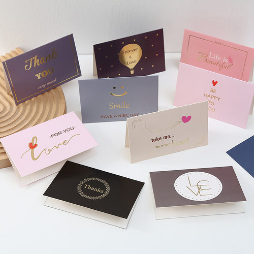 节日通用迷你感谢生日贺卡情人节可爱卡通祝福鲜花店小卡片带信封 - 图3
