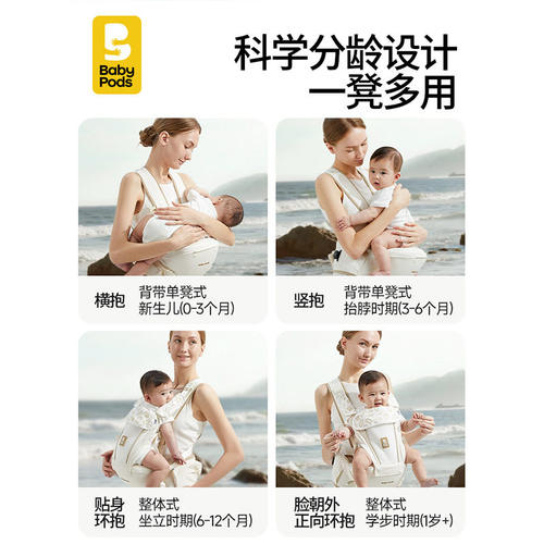 babypods婴儿腰凳宝宝背带二合一轻便四季多功能小孩坐凳抱娃神器 - 图3