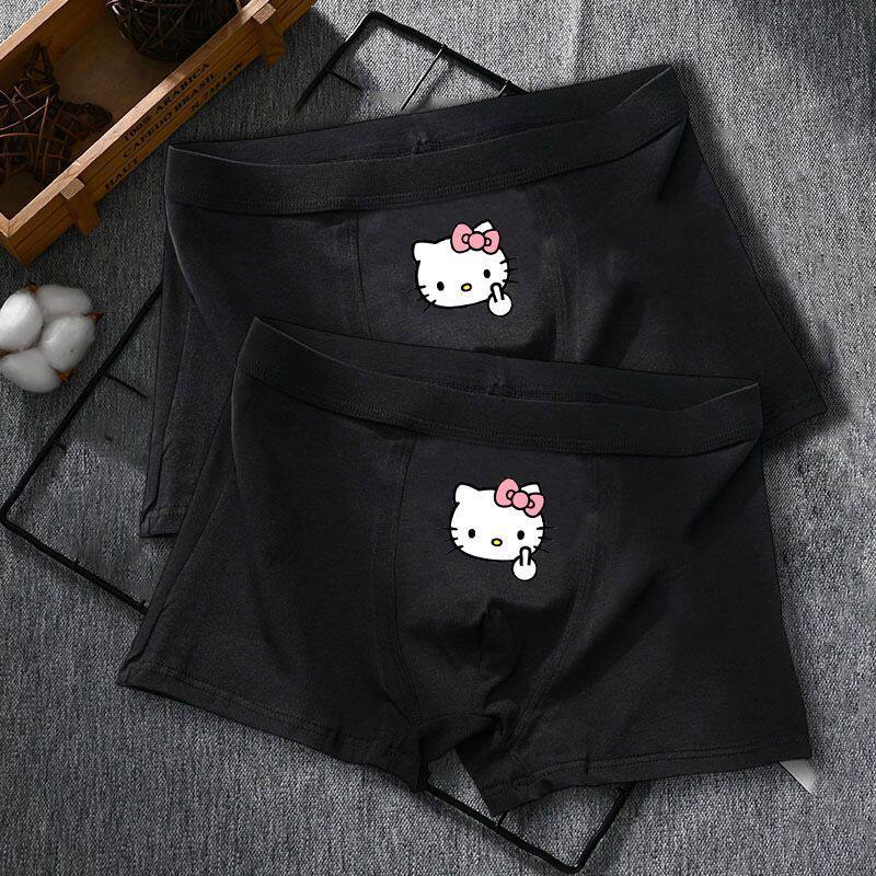 男士内裤纯棉猛男粉色内裤男生可爱四角短裤衩送男友礼物凯蒂猫