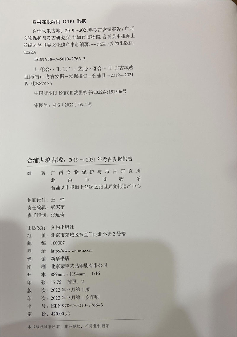 合浦大浪古城：2019～2021年考古发掘报告 海上丝绸之路世界文化遗产中心 文物出版社官方旗舰店 - 图3