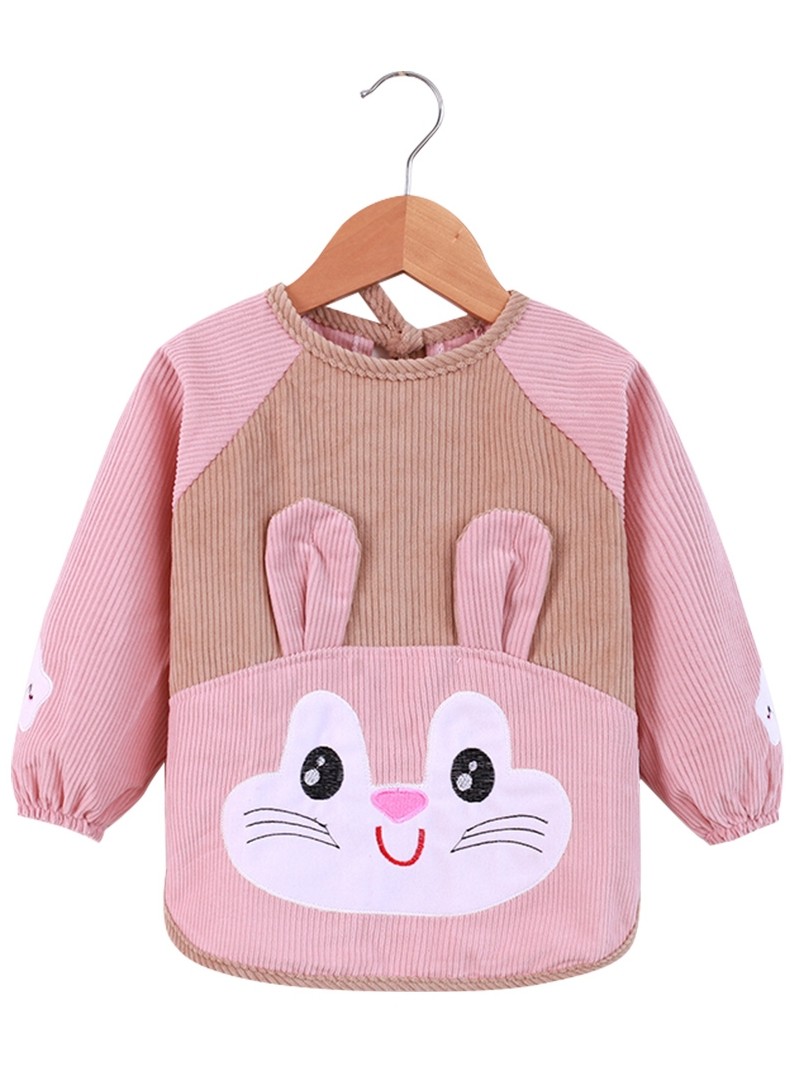 儿童围裙护衣婴儿吃饭围兜宝宝罩衣水晶绒秋冬长袖防水防脏反穿衣,淘宝优惠券,粉丝福利购,淘宝优惠卷