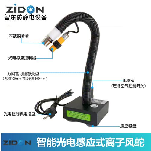 离子风蛇ST-203B自动红外感应蛇形风嘴去除静电枪工业静电消除器 - 图0