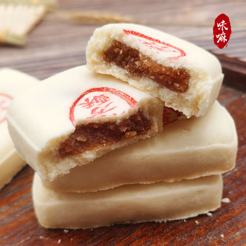 山楂枣泥豆沙方酥饼老式传统手工宫廷糕点心零食下午茶点天津特产 - 图1