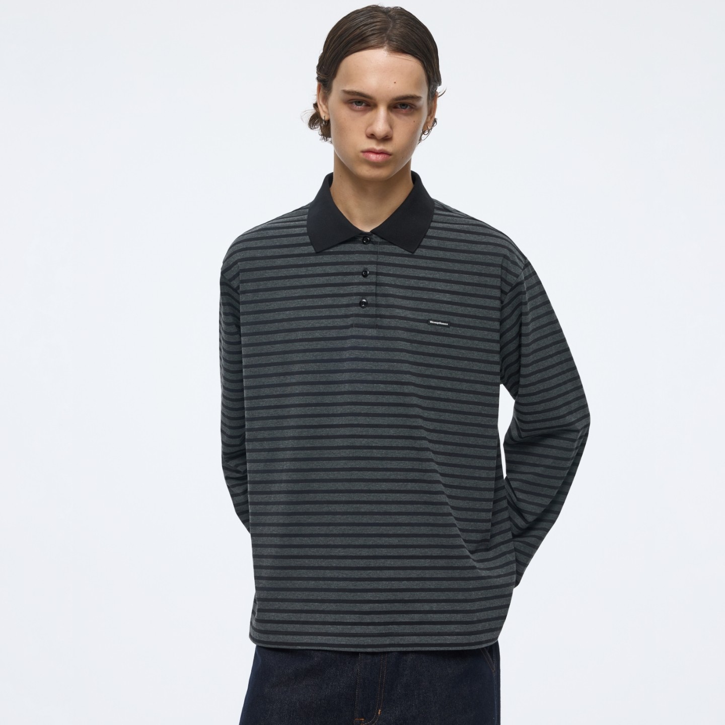 wassuphouse翻领长袖t恤男秋季新款通勤美式条纹polo衫上衣男女款,淘宝优惠券,粉丝福利购,淘宝优惠卷