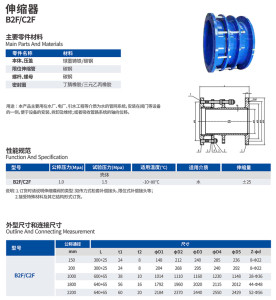 远大阀门VSSJA-2（B2F/C2F）型铸铁双法兰限位伸缩器DN150-DN2200