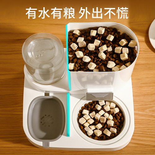 德国品质猫咪自动喂食喂水一体机 7天续粮续水防打翻家用猫碗饮水 - 图1