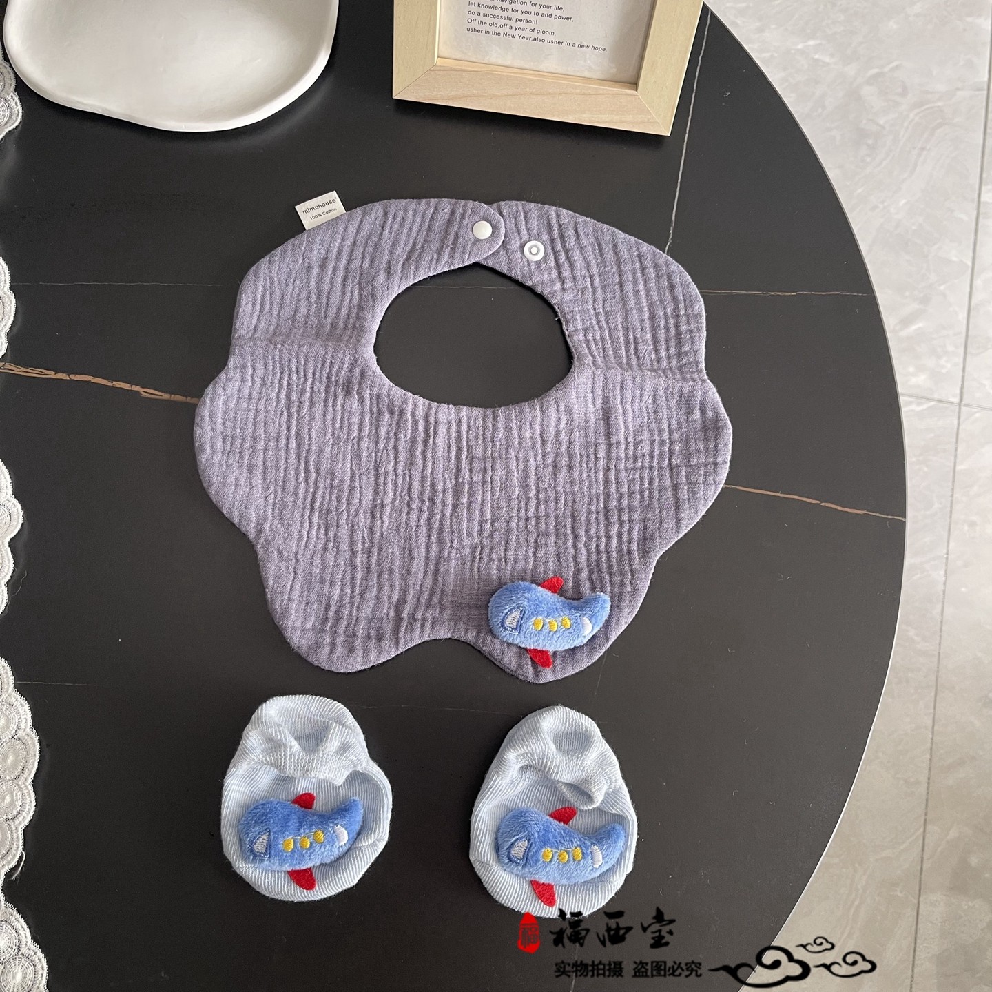 婴儿口水巾袜子组合套装纯棉纱布围嘴新生儿宝宝围兜柔软吸水透气,淘宝优惠券,粉丝福利购,淘宝优惠卷