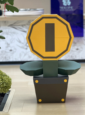 马里奥小红花摆件店铺招财摆件有钱花金币花朵橱窗装饰品拍摄道具