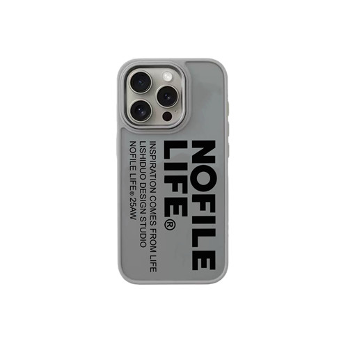 NOFILE LIFE LOGO纪念系列适用于iPhone16半透明磨砂全包防摔硬壳苹果15手机壳小众设计高级感17pm手机保护壳 - 图0