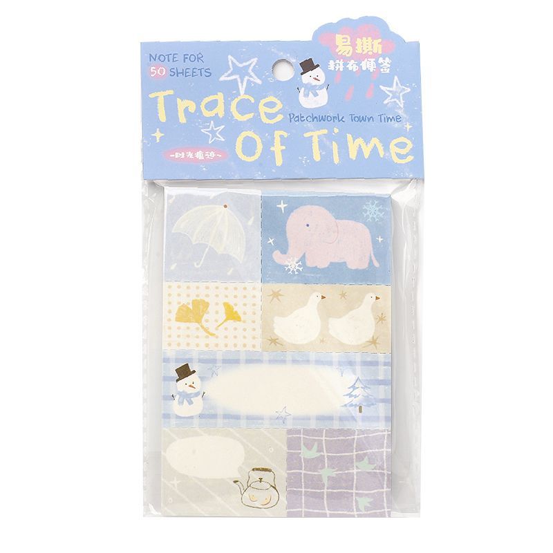 NOTEFOR拼布町时光拼布便签无粘性ins可爱创意拼贴手账装饰素材纸 - 图3