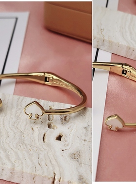 欧美K家余量尾货logo镀真金镶钻微镶彩锆石百搭气质高级感手镯女