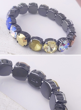 欧美SD余量logo感复古淡水珍珠贝壳日常百搭气质时弹力绳尚手链