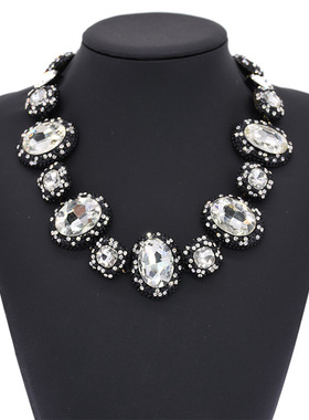 新款欧美大牌项饰奢华水晶夸张锁骨链跨境饰品项链吊坠轻奢