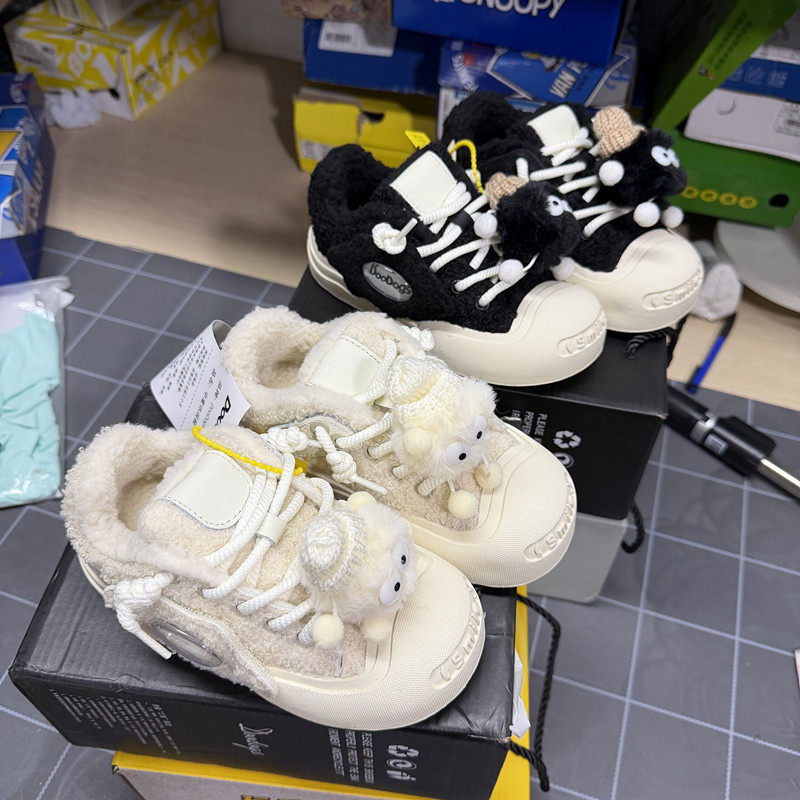 撤柜儿童秋冬二棉加绒保暖棉鞋男女童软底防滑丑萌运动板鞋毛毛鞋,淘宝优惠券,粉丝福利购,淘宝优惠卷