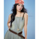 Aiyifu 2026 summer ແບບໃຫມ່ອາເມລິກາ retro ຫວານແລະເຢັນຮ້ອນ temperament ການອອກແບບກະໂປງຍາວ suspender ກະທັດຮັດ