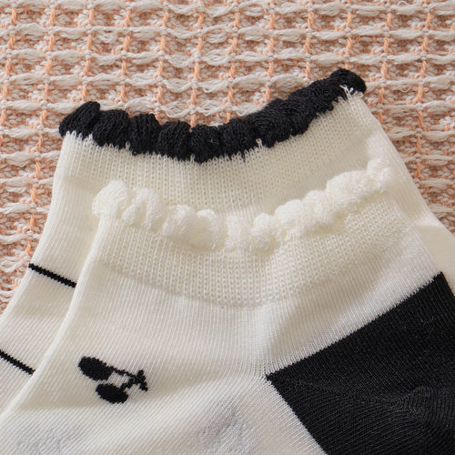 IEF/爱依服袜子2025秋季新款韩版时尚印花舒适透气短袜 - 图1