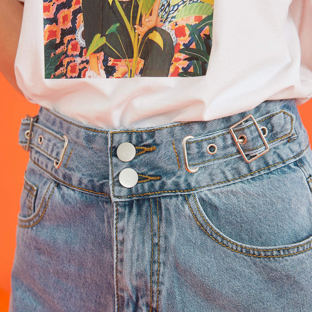 ief /爱依服牛仔女2020春装阔腿裤 爱依服牛仔裤