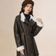 Aiyifu 2025 ລະດູຫນາວແບບໃຫມ່ແບບ retro ຝຣັ່ງບວກກັບ velvet ອົບອຸ່ນ commuter temperament ເຫຼື້ອມ jacket ຂະຫນາດກາງຫນັງ