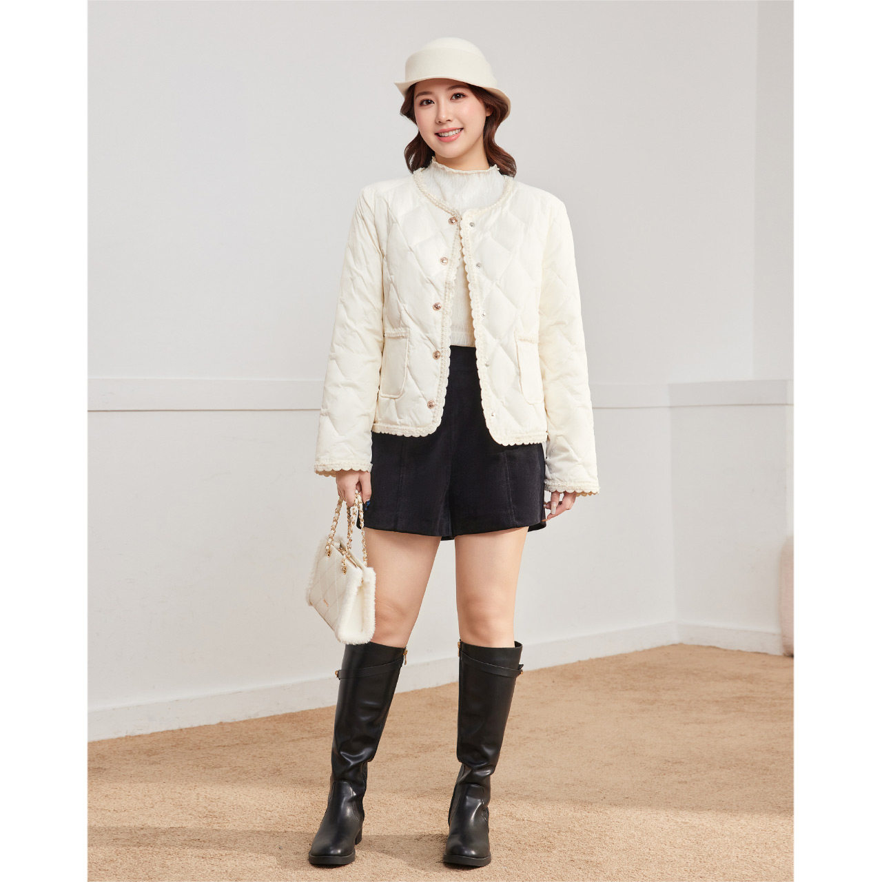 IEF/爱依服【大码女装】2025冬季新款法式小香风百搭轻羽绒外套,淘宝优惠券,粉丝福利购,淘宝优惠卷