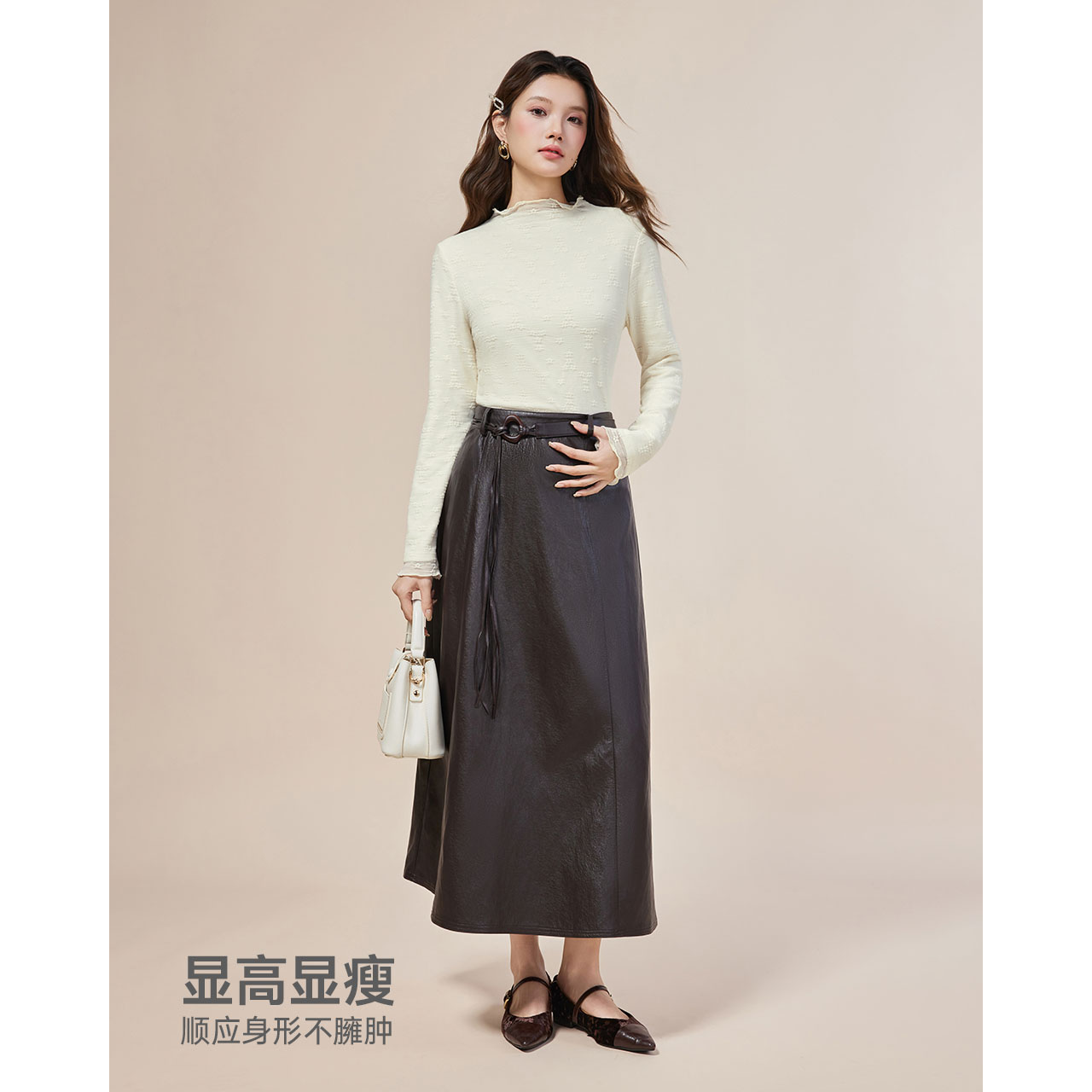 IEF/爱依服2025新款秋季蕾丝打底衣法式温柔风长袖独特别致上衣 - 图0