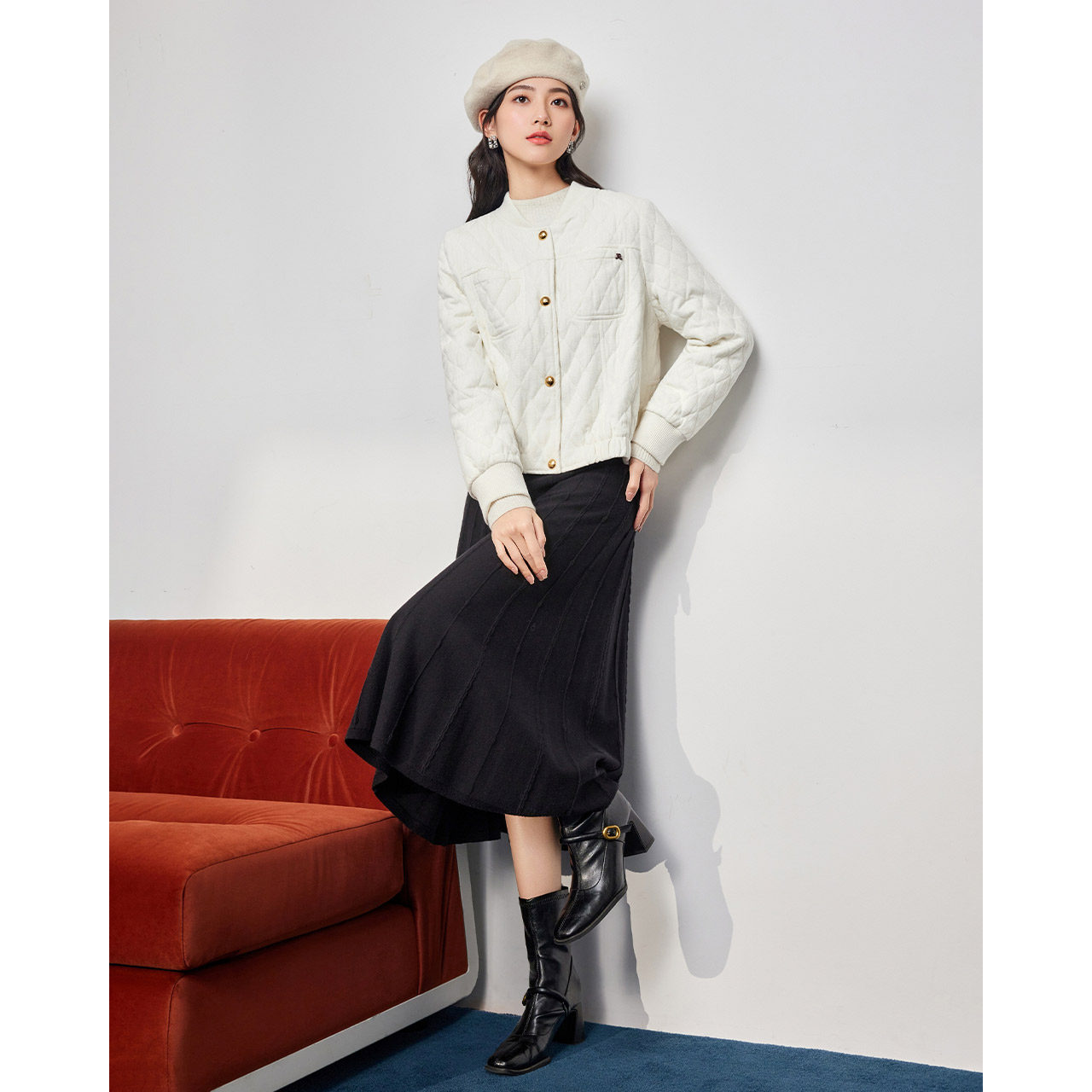 IEF/爱依服2025秋季新款高级感学院风菱格时尚短款不臃肿女短外套,淘宝优惠券,粉丝福利购,淘宝优惠卷