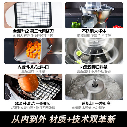 萝卜切丁机商用土豆切条机电动多功能切菜机小型切丁切片切丝神器 - 图3